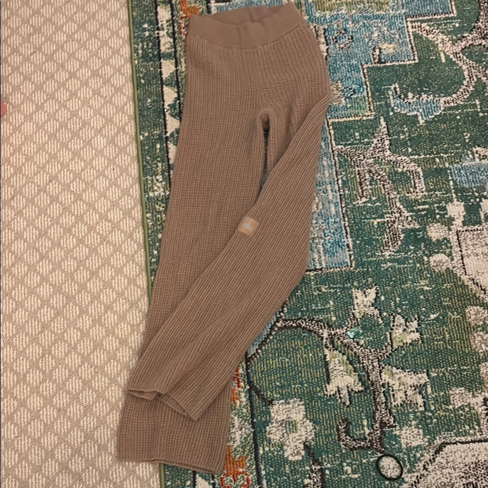 Alo Cashmere High-Waist Waffle Pants